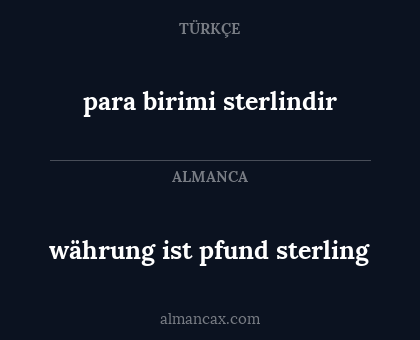 währung ist pfund sterling - para birimi sterlindir
