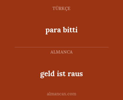 para bitti - geld ist raus