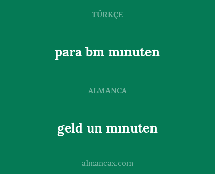 para bm mınuten - geld un mınuten