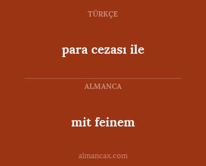 para cezası ile - mit feinem