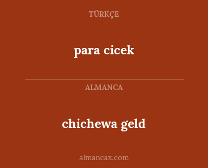 para cicek - chichewa geld