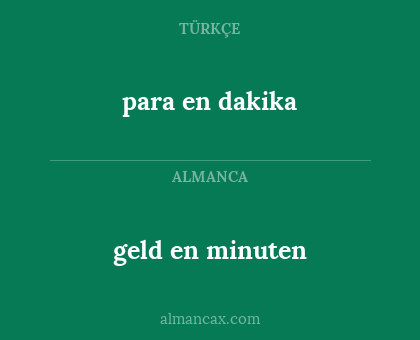 geld en minuten - para en dakika