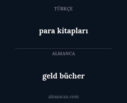 para kitapları - geld bücher