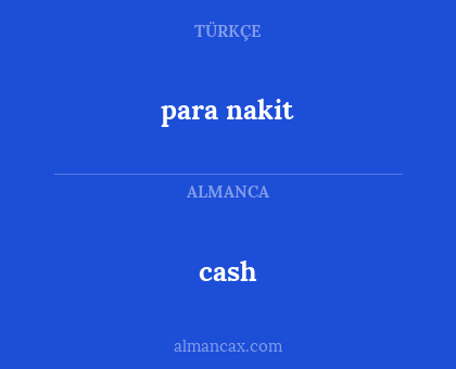 cash - para nakit
