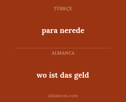 para nerede - wo ist das geld