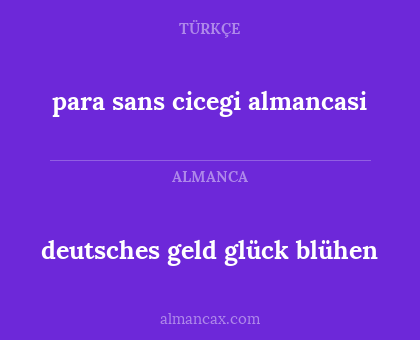 deutsches geld glück blühen - para sans cicegi almancasi