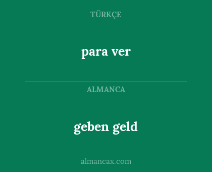 para ver - geben geld