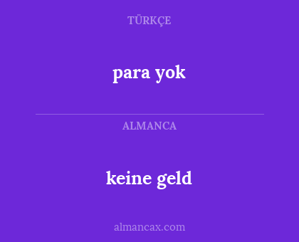 para yok - keine geld