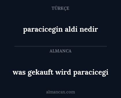 paracicegin aldi nedir - was gekauft wird paracicegi