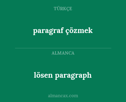 lösen paragraph - paragraf çözmek