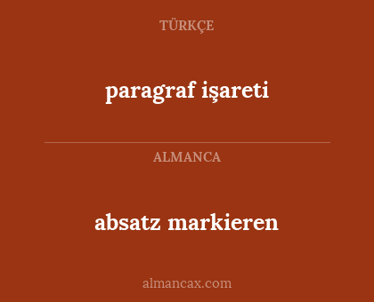 paragraf işareti - absatz markieren
