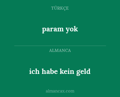 param yok - ich habe kein geld