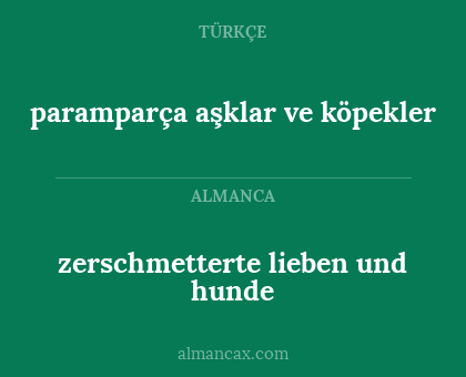 paramparça aşklar ve köpekler - zerschmetterte lieben und hunde