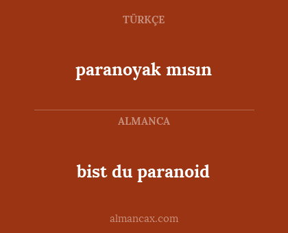paranoyak mısın - bist du paranoid
