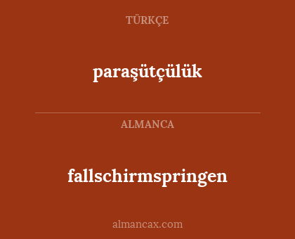 fallschirmspringen - paraşütçülük