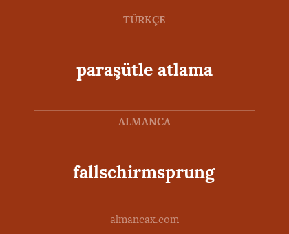paraşütle atlama - fallschirmsprung
