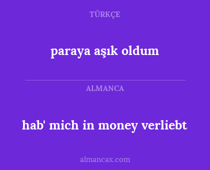 paraya aşık oldum - hab' mich in money verliebt