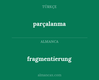 fragmentierung - parçalanma