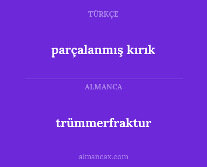 parçalanmış kırık - trümmerfraktur