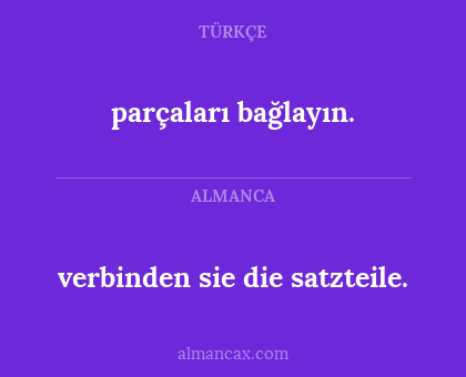 parçaları bağlayın. - verbinden sie die satzteile.