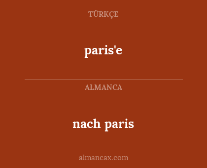 paris'e - nach paris
