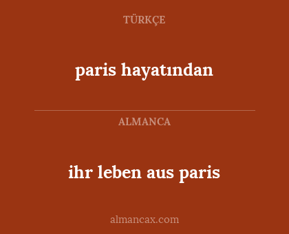 paris hayatından - ihr leben aus paris