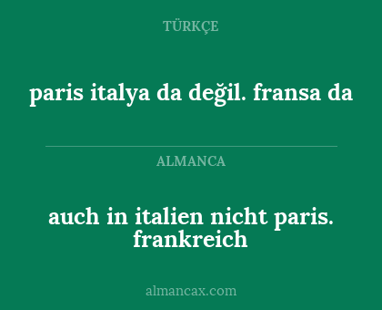 paris italya da değil. fransa da - auch in italien nicht paris. frankreich