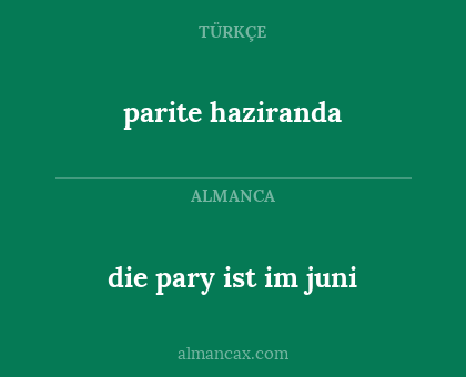 die pary ist im juni - parite haziranda