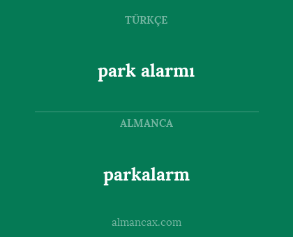 parkalarm - park alarmı