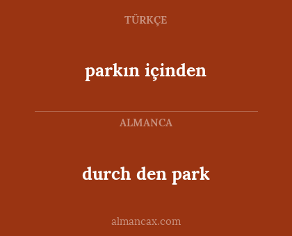 durch den park - parkın içinden
