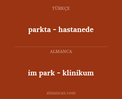 parkta - hastanede - im park - klinikum