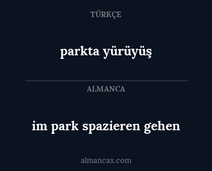 parkta yürüyüş - im park spazieren gehen
