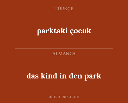 parktaki çocuk - das kind in den park