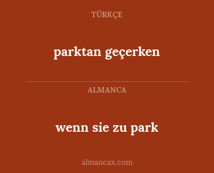 wenn sie zu park - parktan geçerken
