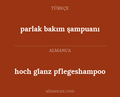 hoch glanz pflegeshampoo - parlak bakım şampuanı