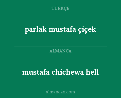 parlak mustafa çiçek - mustafa chichewa hell