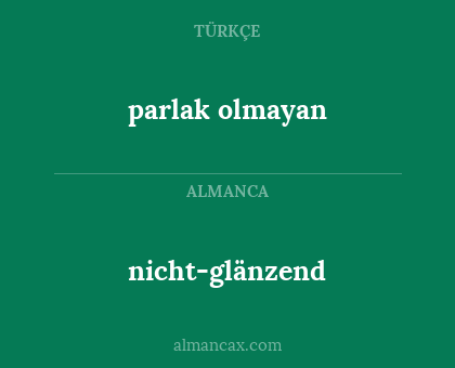 nicht-glänzend - parlak olmayan