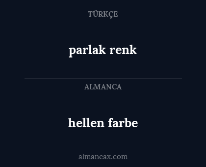 hellen farbe - parlak renk