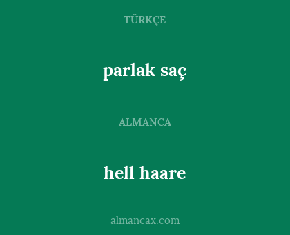 hell haare - parlak saç