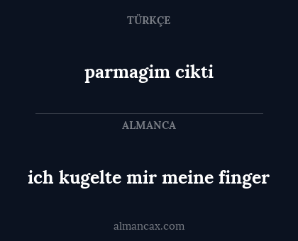 parmagim cikti - ich kugelte mir meine finger