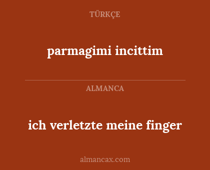 parmagimi incittim - ich verletzte meine finger
