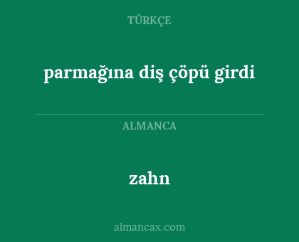 zahn - parmağına diş çöpü girdi