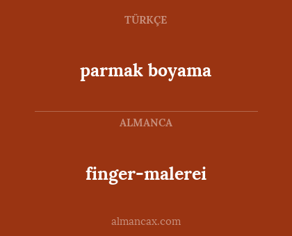 finger-malerei - parmak boyama