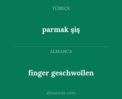 parmak şiş - finger geschwollen