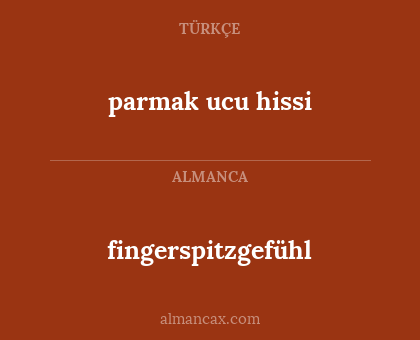 fingerspitzgefühl - parmak ucu hissi