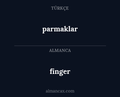 finger - parmaklar