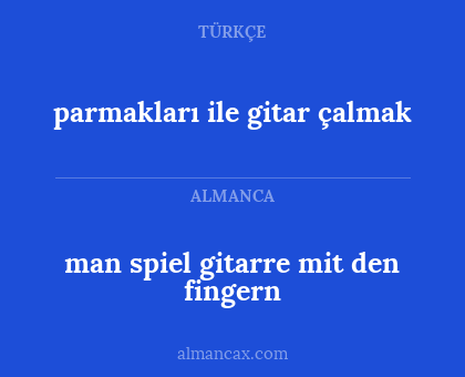 parmakları ile gitar çalmak - man spiel gitarre mit den fingern