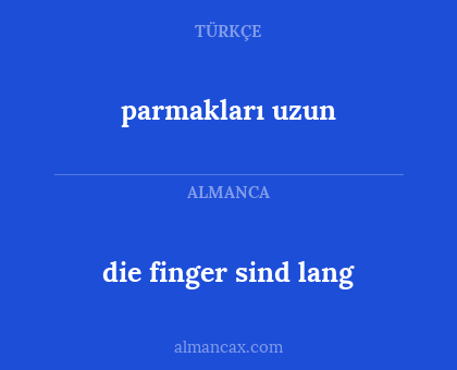 parmakları uzun - die finger sind lang