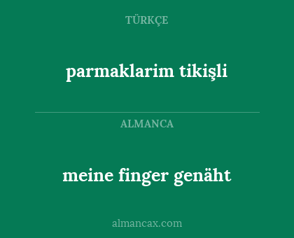 meine finger genäht - parmaklarim tikişli