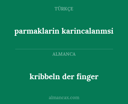 kribbeln der finger - parmaklarin karincalanmsi